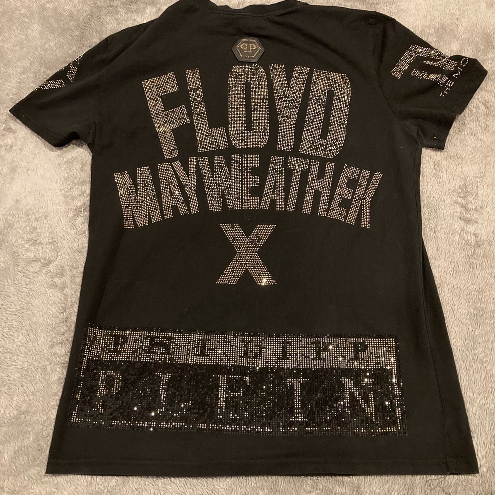 Auth Philipp Plein Floyd Mayweather 50th Undefeated Rhinestone T-shirt Sz XXL